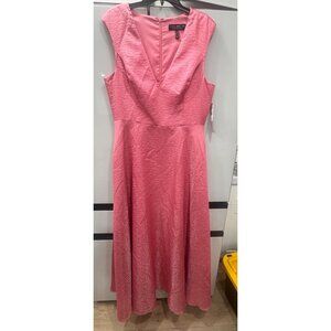 Aidan Mattox By Adrianna Papell Pink Textured Sleeveless Midi Dress Size 16